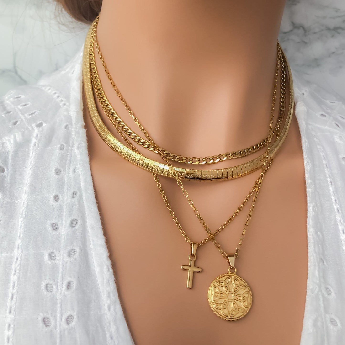 Snake Choker Gold & Silver