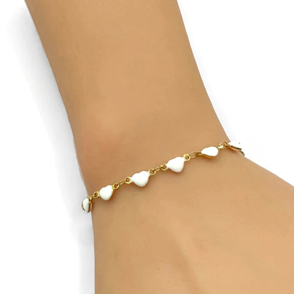 White Heart Bracelet