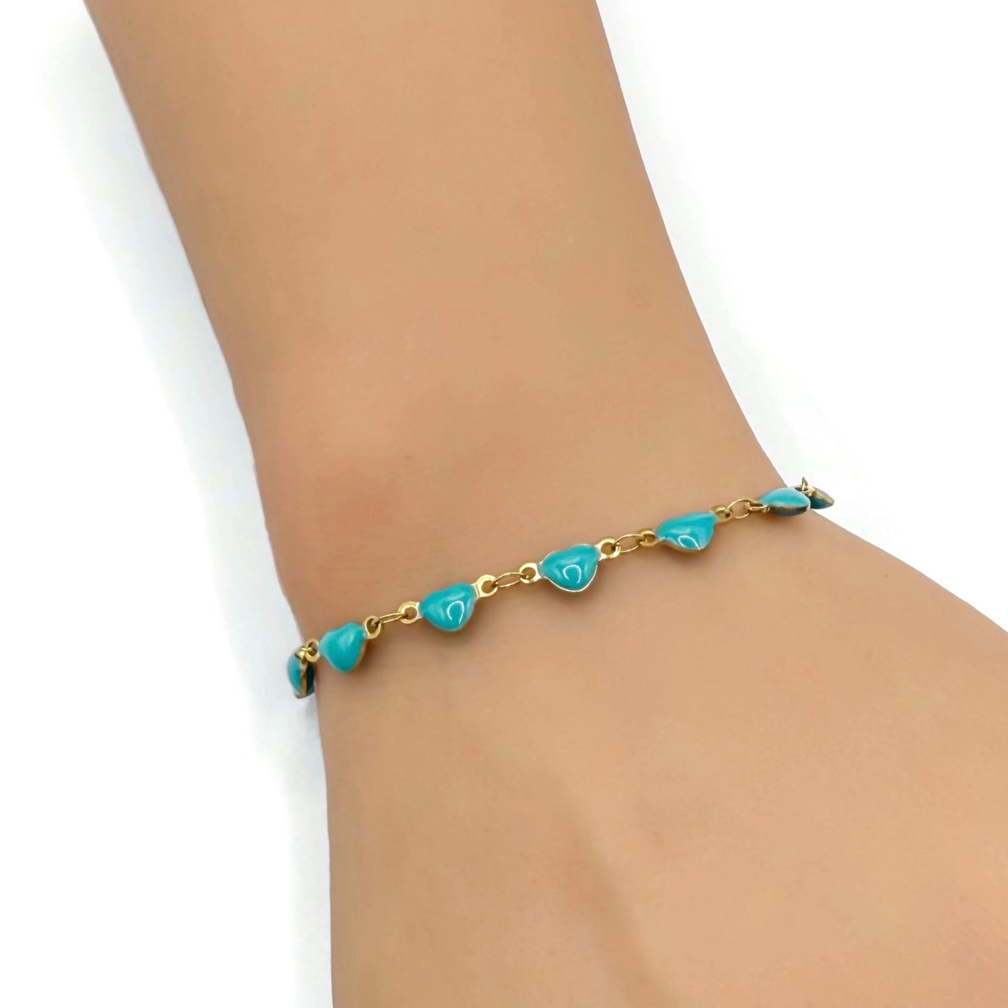 Teal Heart Bracelet