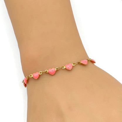 Pink Heart Bracelet