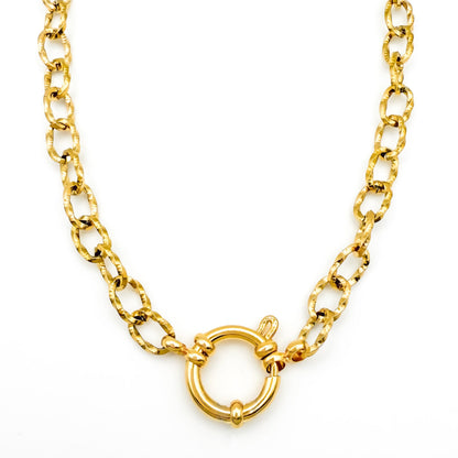 7mm Textured Chain w Clasp
