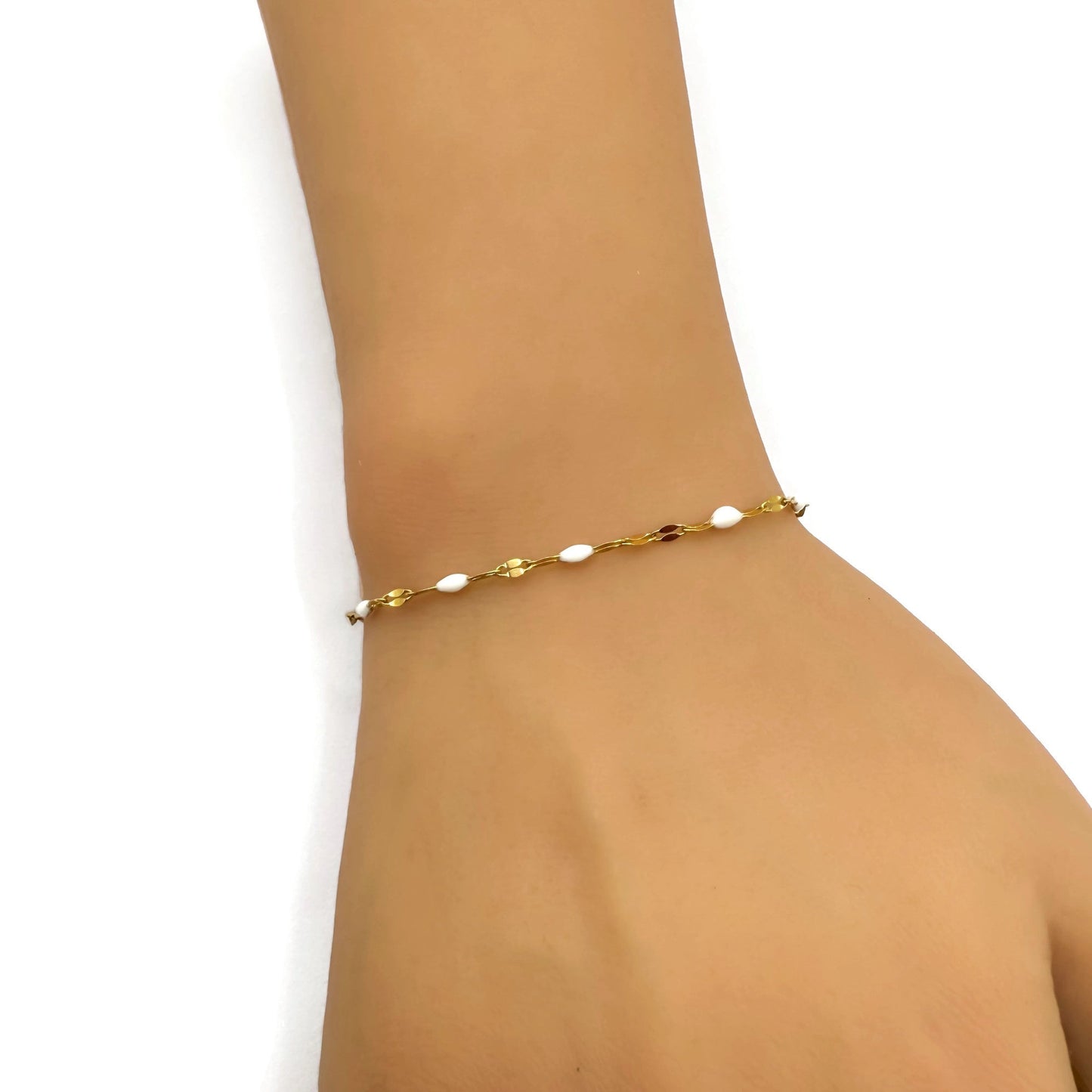 White Bead Bracelet