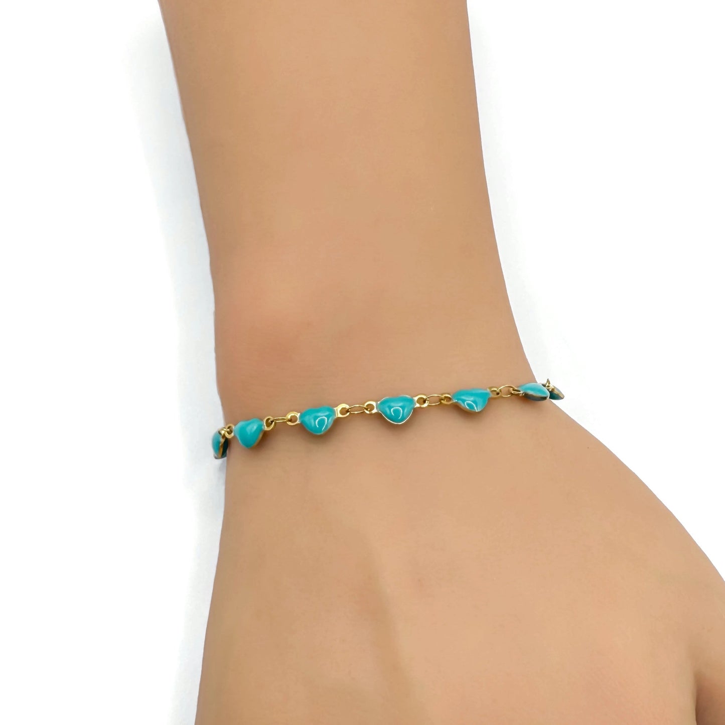 Teal Heart Bracelet