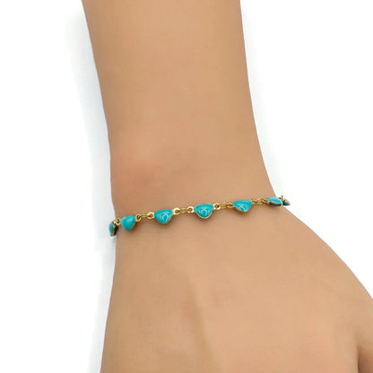 Teal Heart Bracelet