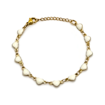 White Heart Bracelet