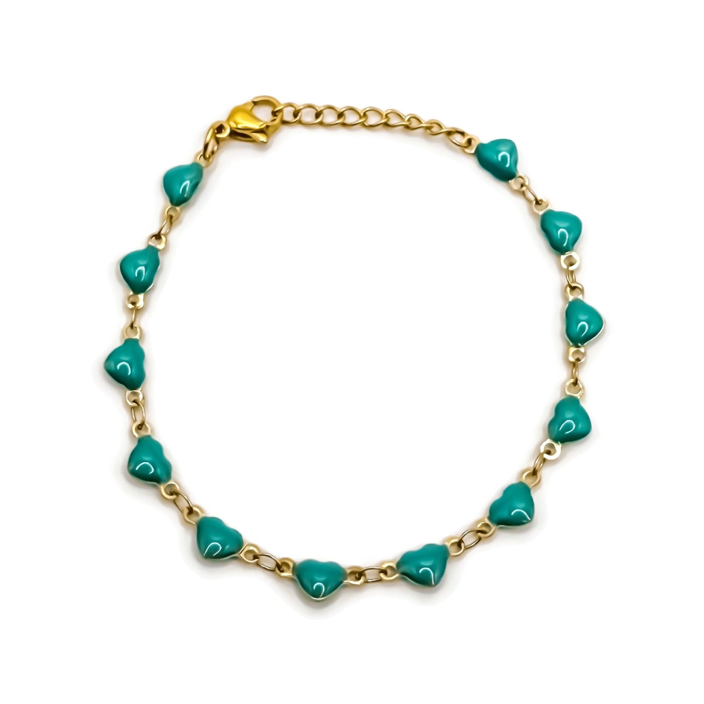 Teal Heart Bracelet