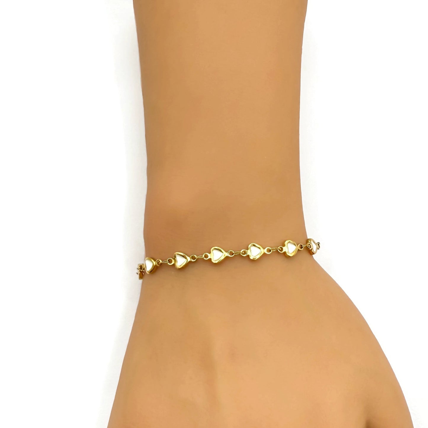 Heart Bracelet White