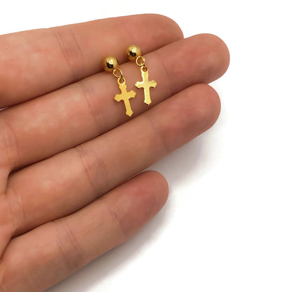 Gold Cross Studs - Krave & Co | Stylish Jewelry and Accessories. Shop our Sale.
