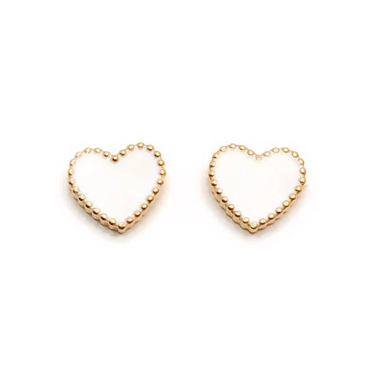 White Heart Studs